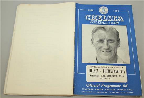 Thirty two 1948-1950 Chelsea Football Club programmes,